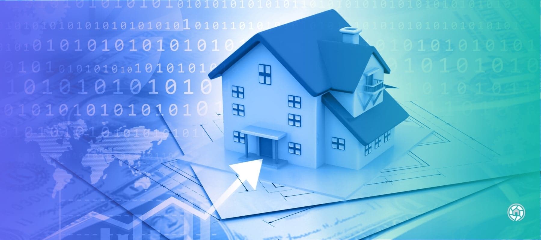 Charts and binary depicting real estate investment software